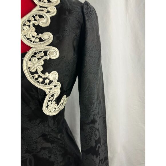 ! Vintage JM Jessica McClintock Gunne Sax 7/8 black strapless Jacket Dress set - Picture 4 of 15